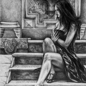 Painting titled "Make the song go on…" by Oana Rinaldi, Original Artwork, Graphite