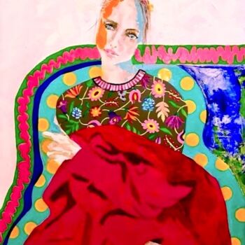 Schilderij getiteld "woman" door Oana Savin, Origineel Kunstwerk, Acryl