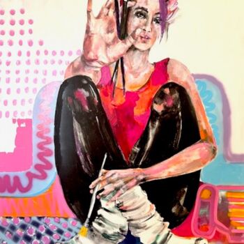Malerei mit dem Titel "Selfportrait" von Oana Savin, Original-Kunstwerk, Acryl