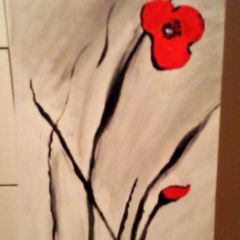 Painting titled "Coquelicot" by Oap, Original Artwork, Acrylic