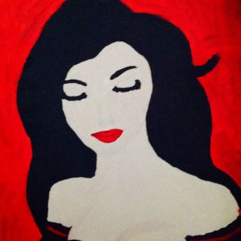 Pintura intitulada "La femme sans nez" por Oap, Obras de arte originais, Acrílico