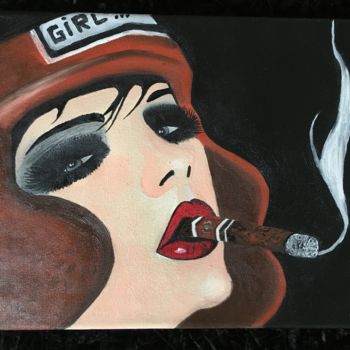 Painting titled "smoky eyes" by Oap, Original Artwork, Oil