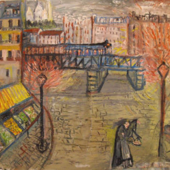 Malerei mit dem Titel "Montmartre Paris _O…" von Obba, Original-Kunstwerk