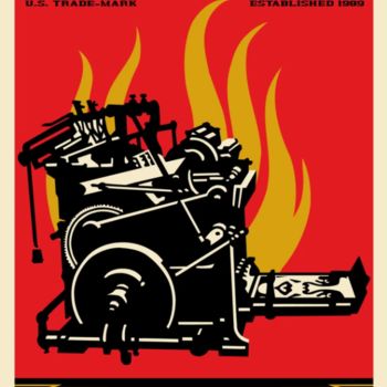 Incisioni, stampe intitolato "Print and Destroy" da Shepard Fairey (Obey), Opera d'arte originale, Serigrafia