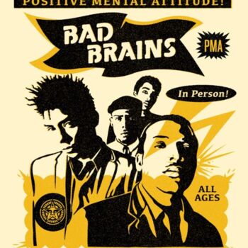 Druckgrafik mit dem Titel "Bad Brain" von Shepard Fairey (Obey), Original-Kunstwerk, Digitale Malerei