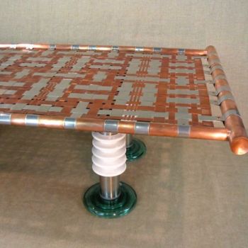 Design intitulée "table basse metal t…" par Jacques Menu, Œuvre d'art originale