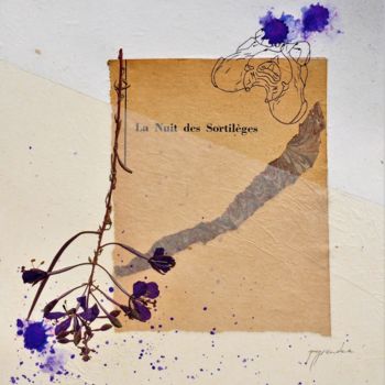 Collagen mit dem Titel "sortilèges" von Paola Grendene, Original-Kunstwerk, Collagen