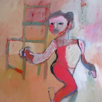 Painting titled "Girl with chair" by Obrycki, Original Artwork
