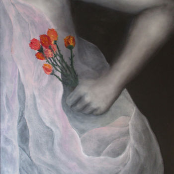 Peinture intitulée "Fragile" par Maryse Bessière, Œuvre d'art originale, Huile