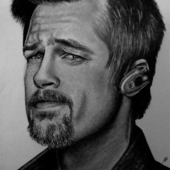 Drawing titled "Brad Pitt" by Océane Duclos, Original Artwork