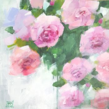 Pintura titulada "Roses du jardin" por Odile Chodkiewicz, Obra de arte original, Acrílico