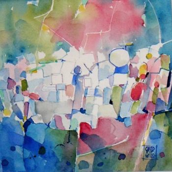 Painting titled "L'orchestre" by Odile Chodkiewicz, Original Artwork, Watercolor