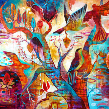 Картина под названием "Spring awakening" - Marianna Ochyra, Подлинное произведение искусства, Акрил