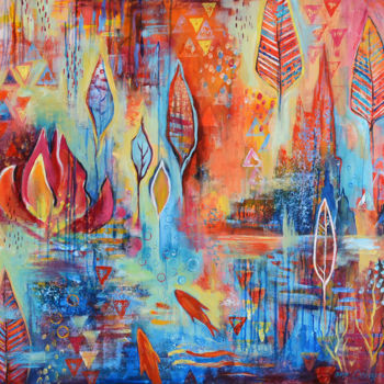 "Red fishes" başlıklı Tablo Marianna Ochyra tarafından, Orijinal sanat, Akrilik