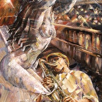 Pittura intitolato "Jazz" da Carolina Ocinschi-Gogalniceanu, Opera d'arte originale, Olio