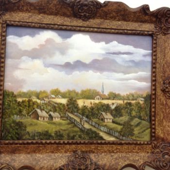 Malerei mit dem Titel "Dutch village" von Octav Vornicu, Original-Kunstwerk, Öl