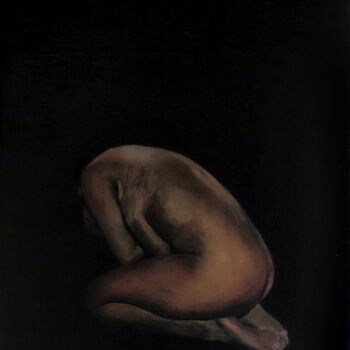 Peinture intitulée "Etude femme" par Octavia Sellier, Œuvre d'art originale, Huile