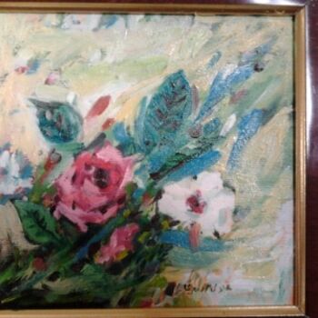 Painting titled "Flowers" by Odad, Original Artwork, Oil