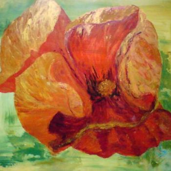 Painting titled "gros coquelicot ora…" by Ode, Original Artwork, Oil