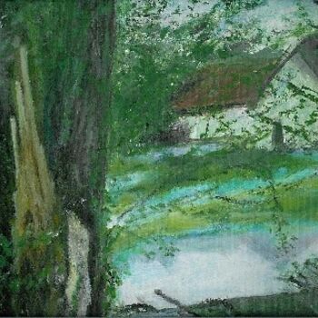 Painting titled "LE MOULIN" by Ode, Original Artwork, Oil