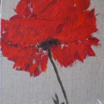 Painting titled "COQUELICOT BASE BLA…" by Ode, Original Artwork