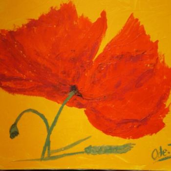 Painting titled "COQUELICOT DE REVERS" by Ode, Original Artwork