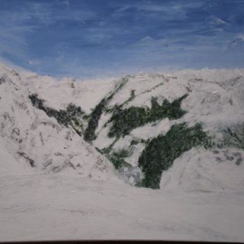 Peinture intitulée "MONTAGNE ENNEIGEE" par Ode, Œuvre d'art originale