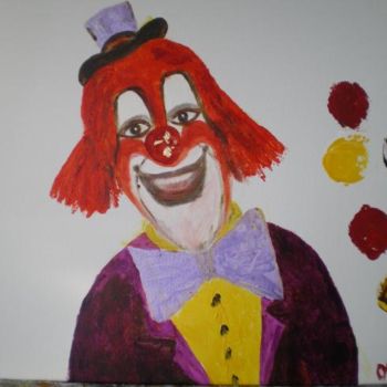 Painting titled "CLOWN CHARLY" by Ode, Original Artwork