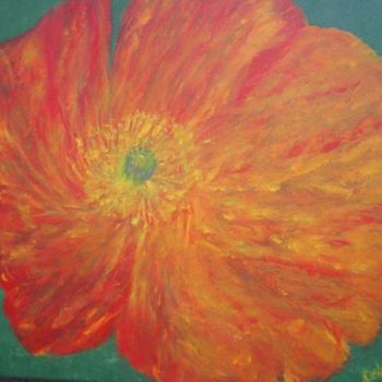 Painting titled "Un coquelicot soleil" by Ode, Original Artwork
