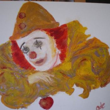 Painting titled "Clown Pierrot" by Ode, Original Artwork