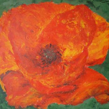 Painting titled "Coquelicot  orangé" by Ode, Original Artwork
