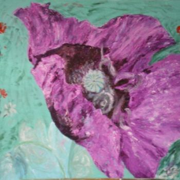 Peinture intitulée "Fleur de pavot" par Ode, Œuvre d'art originale