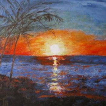 Painting titled "Les deux  palmiers" by Ode, Original Artwork