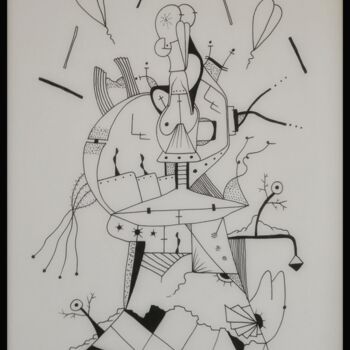 Drawing titled "L'arlequin" by Ode Nieto, Original Artwork, Ink