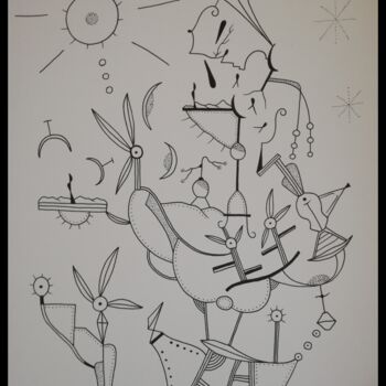 「Les rondeurs」というタイトルの描画 Ode Nietoによって, オリジナルのアートワーク, インク