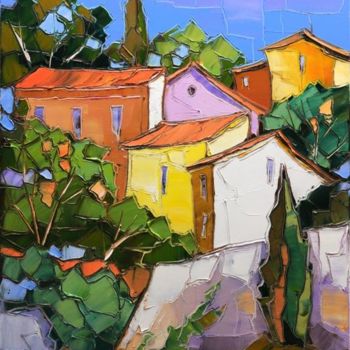 Peinture intitulée "Roussillon" par Odette-Caroline Mandrafina, Œuvre d'art originale, Huile