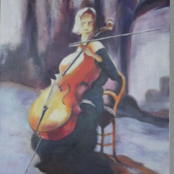Peinture intitulée "Sur scène" par Odette Carre (Etchevers M-J), Œuvre d'art originale, Huile Monté sur Châssis en bois