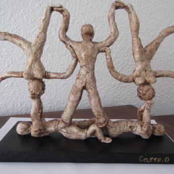 Sculpture intitulée "Au cirque" par Odette Carre (Etchevers M-J), Œuvre d'art originale, Pâte polymère
