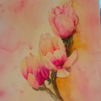 Peinture intitulée "2017-magnolias.jpg" par Aquarelles D'Ô, Œuvre d'art originale, Aquarelle