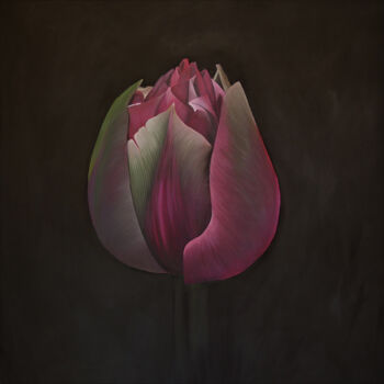 绘画 标题为“Tulipe 01” 由Odile Faure, 原创艺术品, 油