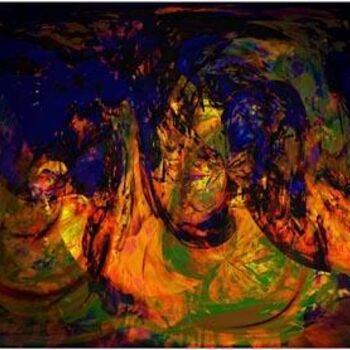 Painting titled "nuit d'enfer" by Maurice Odic, Original Artwork