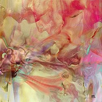 Peinture intitulée "rose, ou la douceur…" par Maurice Odic, Œuvre d'art originale