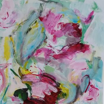 Painting titled "Fantaisie pourpre 2" by Odile Degand, Original Artwork, Acrylic