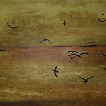 Peinture intitulée "Uccelli" par Odile Fine, Œuvre d'art originale