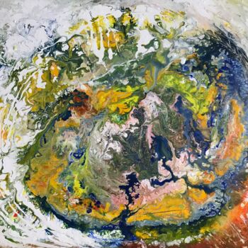 Peinture intitulée "Méta-Terra" par Odile Lanoix, Œuvre d'art originale, Acrylique Monté sur Châssis en bois