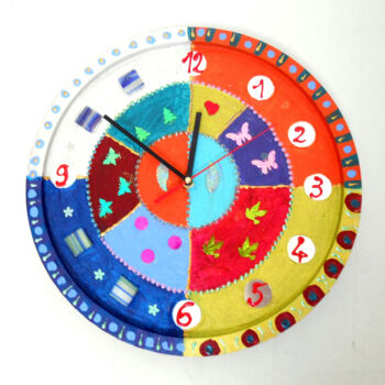 Design intitulée "Horloge "Roxane" di…" par Odile Maffone, Œuvre d'art originale, Accessoires