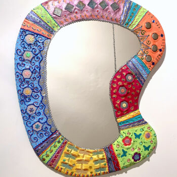 Design intitulée "miroir décoration -…" par Odile Maffone, Œuvre d'art originale, Accessoires Monté sur Panneau de bois