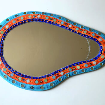 Design intitolato "miroir décoration m…" da Odile Maffone, Opera d'arte originale, Mosaico Montato su Pannello di legno