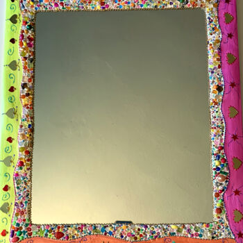 Design intitulée "miroir mosaïque de…" par Odile Maffone, Œuvre d'art originale, Accessoires Monté sur Panneau de bois