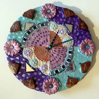 Design titled "horloge ronde décor…" by Odile Maffone, Original Artwork, Accessories